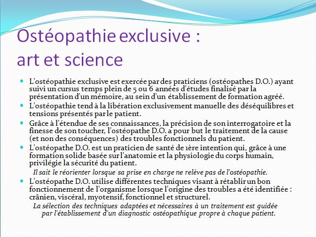 Osteopathie - art et science
